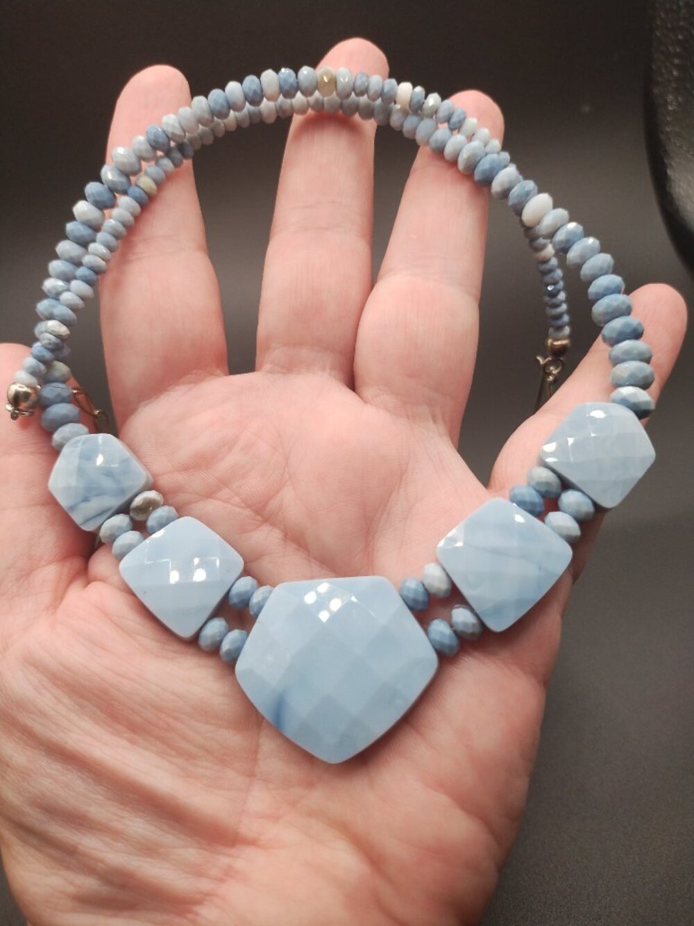 Jay King DTR , mine finds Blue Opal Beaded Station 925 Necklace-NWT-Orig. $184.2